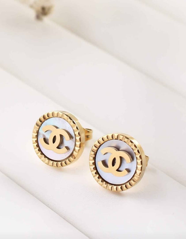 Gold Channel Earrings