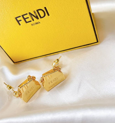 Gold Fendi Roma Earrings